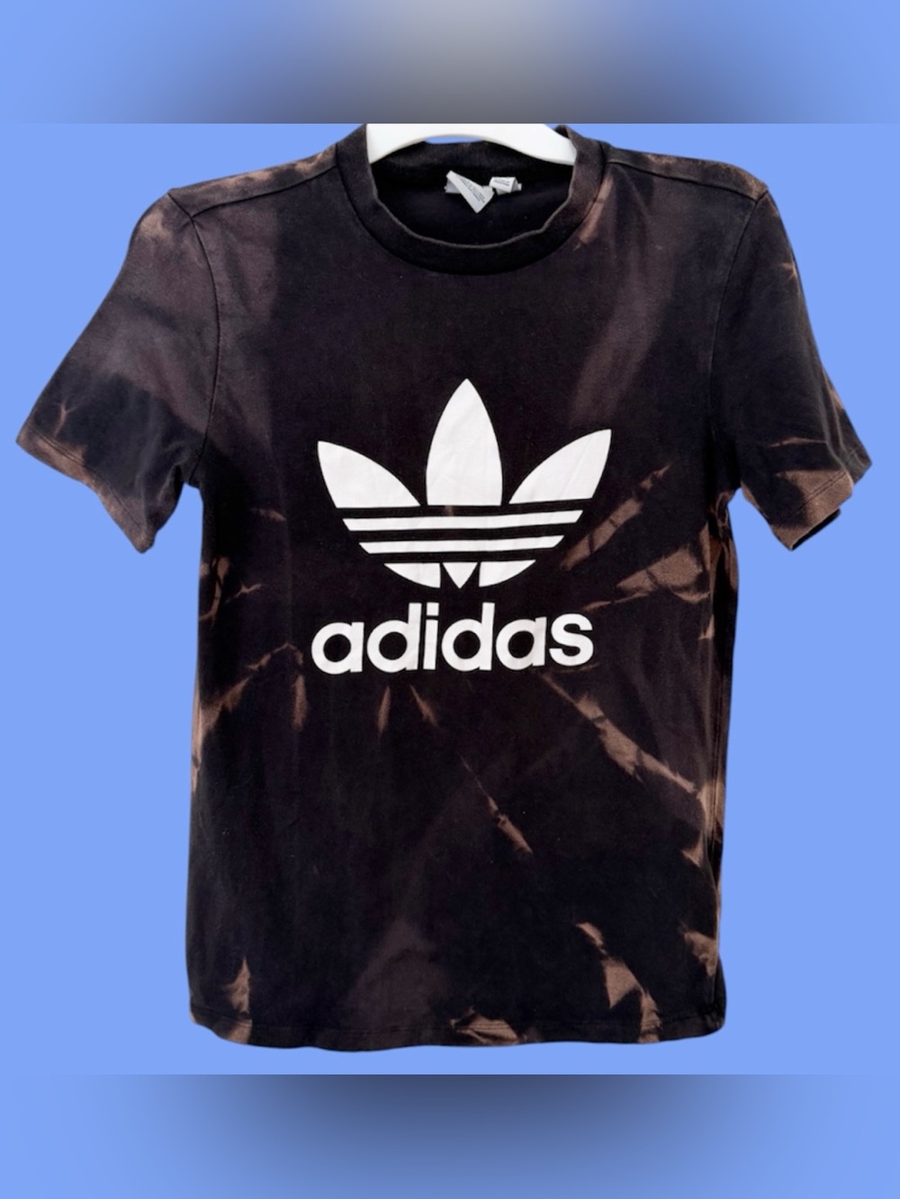 adidas Black and Brown Tie-Dye Trefoil Logo Tee